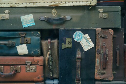 photo: stack of old suitcases